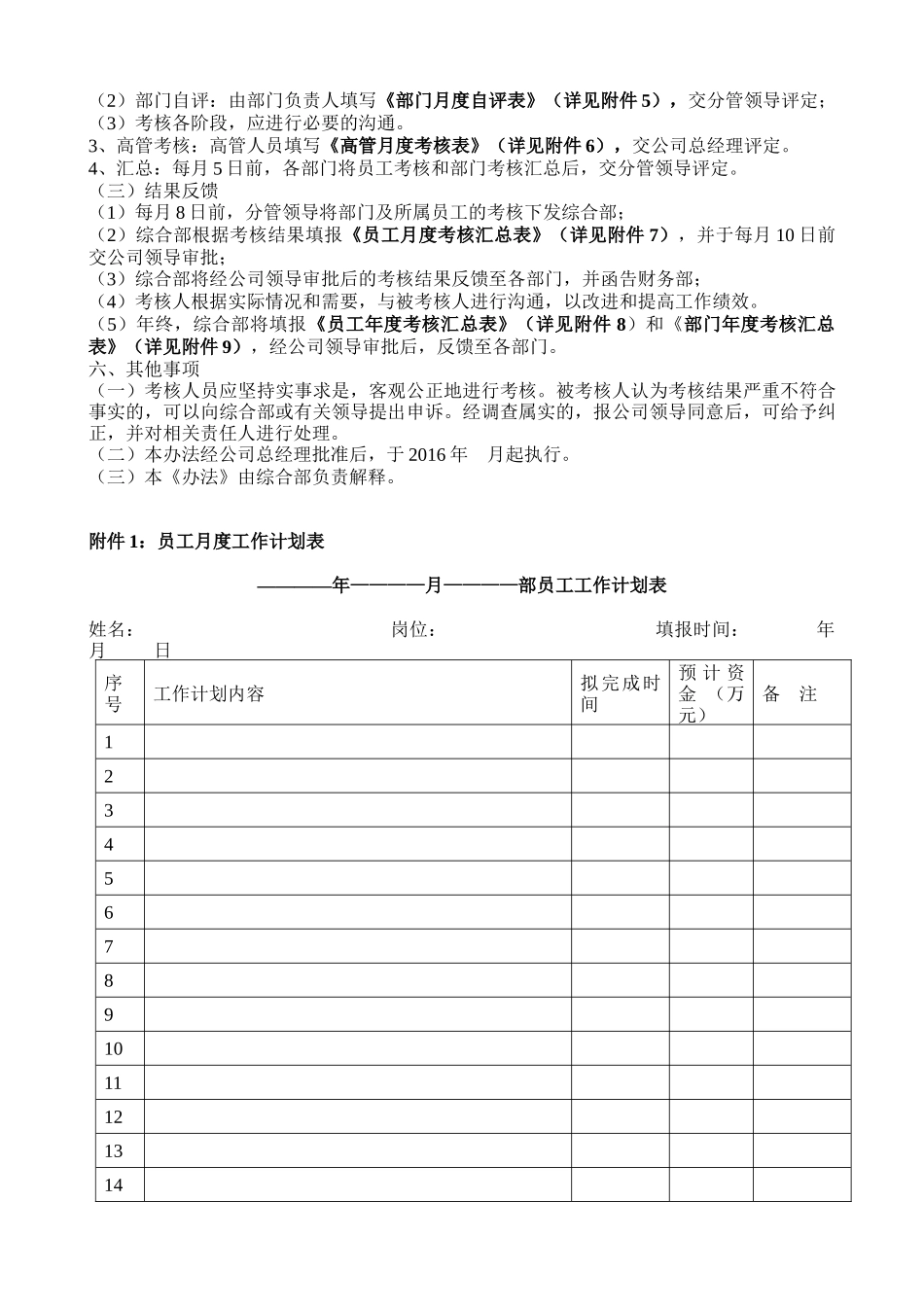 公司绩效考核办法表格_第3页