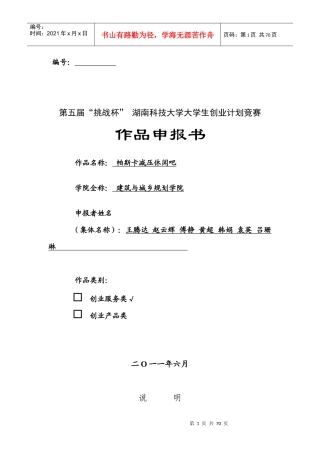 帕斯卡减压休闲吧创业项目计划书