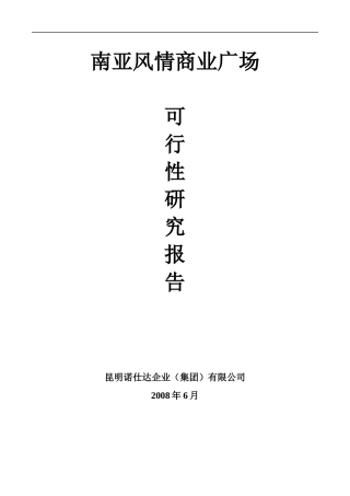 云南昆明南亚风情商业广场可行性研究