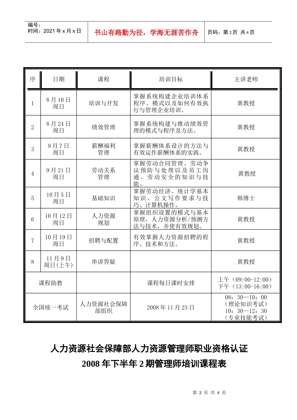 人力资源社会保障部人力资源管理师职业资格认证_第2页