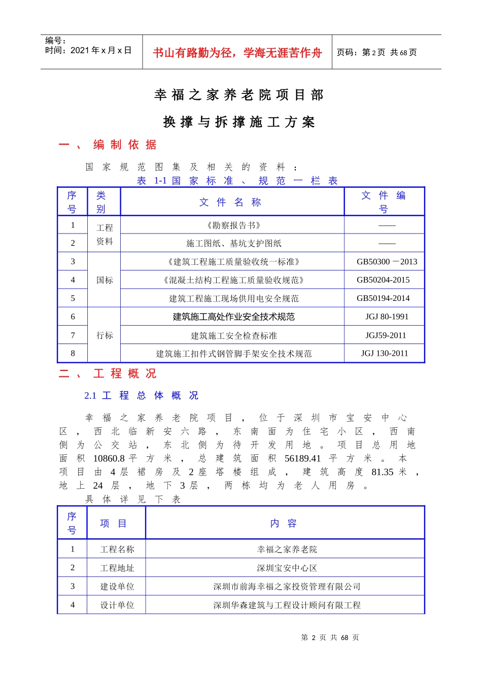 幸福公馆换撑与拆撑施工方案培训资料_第2页