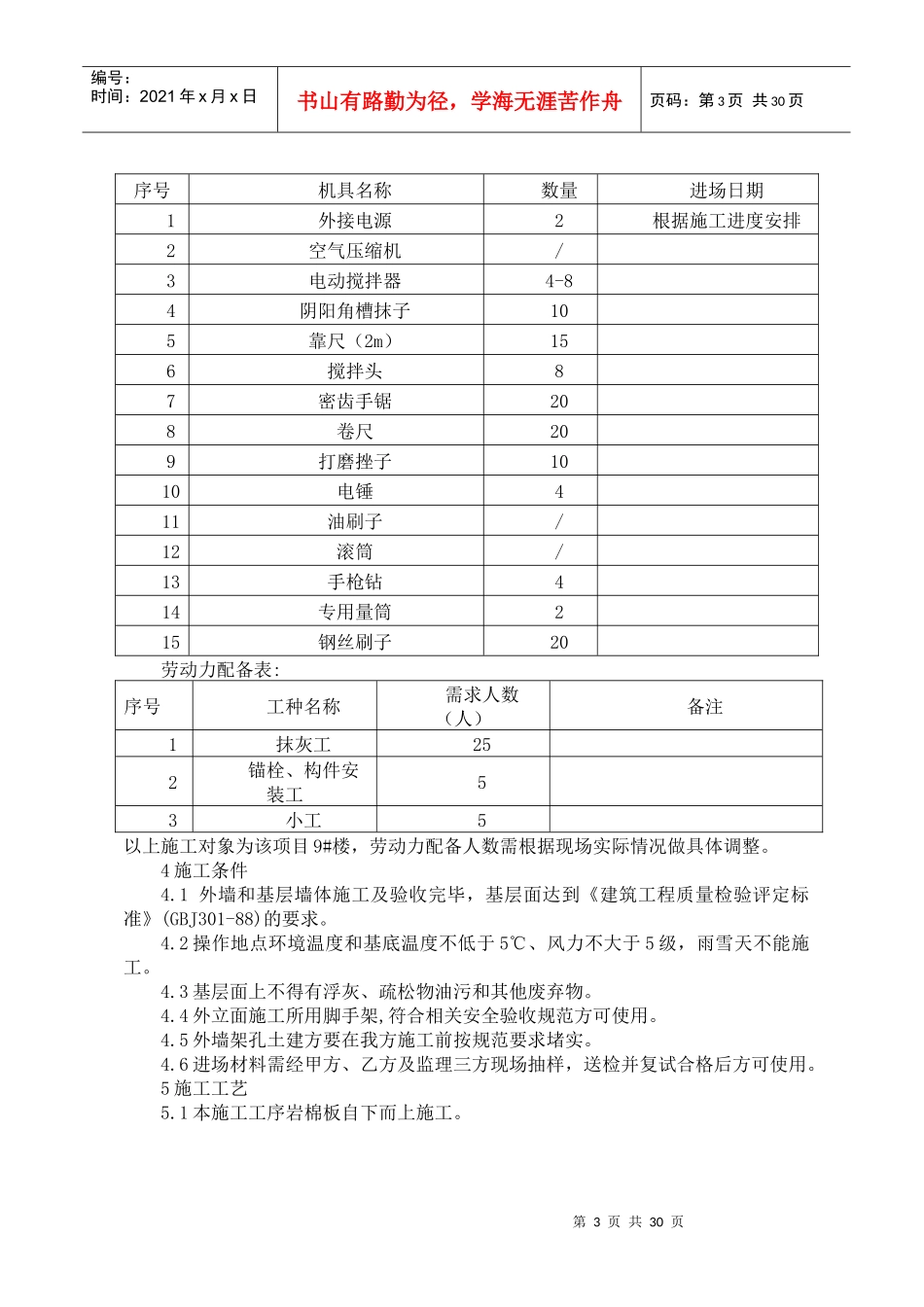 外墙保温岩棉施工技术方案_第3页