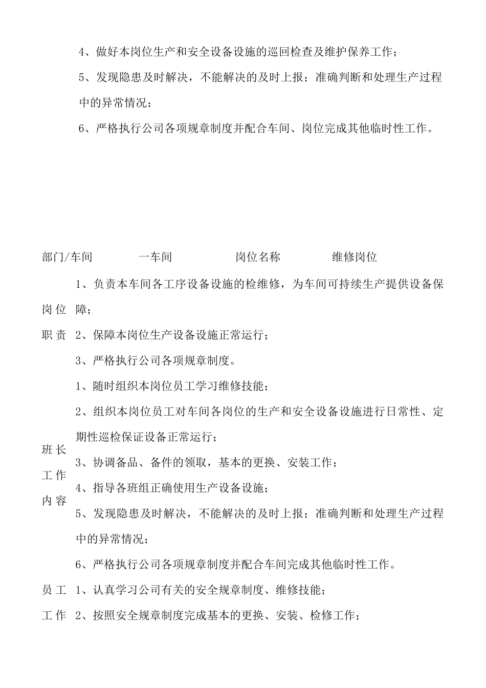岗位、员工工作职责、工作内容_第3页