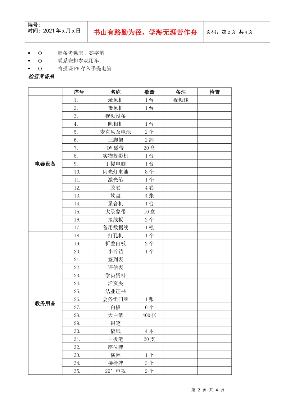 人力资源-2022VANKE-HR-F041大型培训教务准备清单_第2页