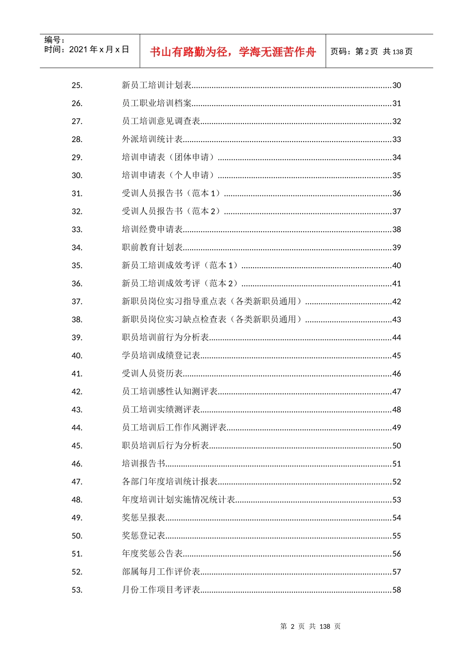 人力资源部行政人事表格大全_第2页