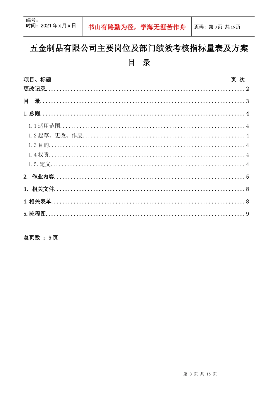 五金制品公司主要岗位及部门绩效考核指标_第3页