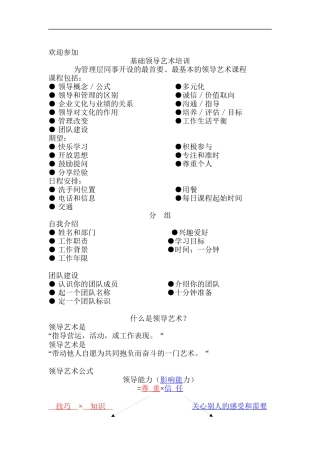 基础领导艺术培训（DOC 25页）