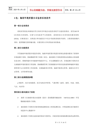 人力资源-2022A包辐射环境质量自动监控系统软件