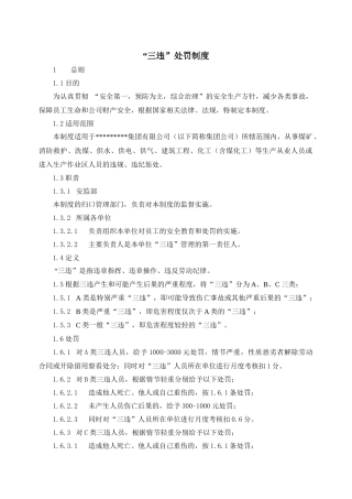 “三违”处罚制度