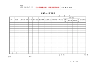 【薪酬福利】普遍员工工资计算表