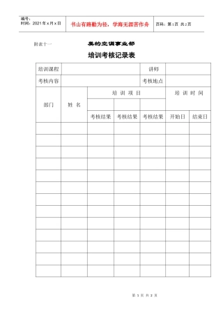 培训考核记录表(1)