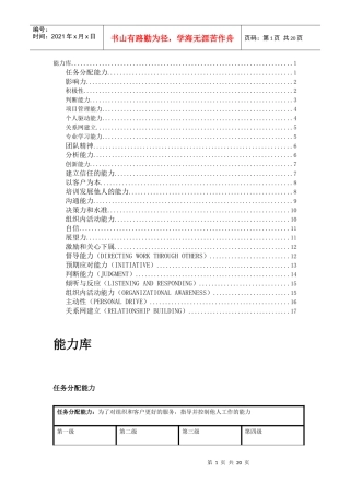 常见职位胜任能力模型汇总(非常实用)