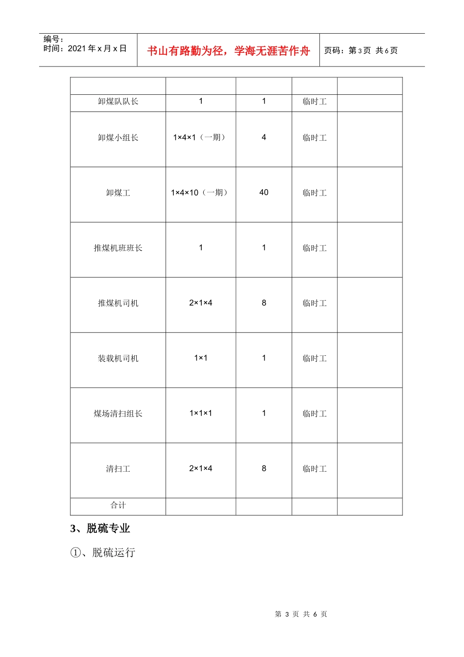 外围运行各专业岗位设置及定员_第3页