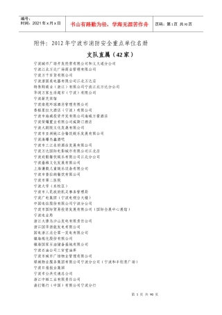 人力资源-2022XXXX年宁波市消防安全重点单位名册11161550