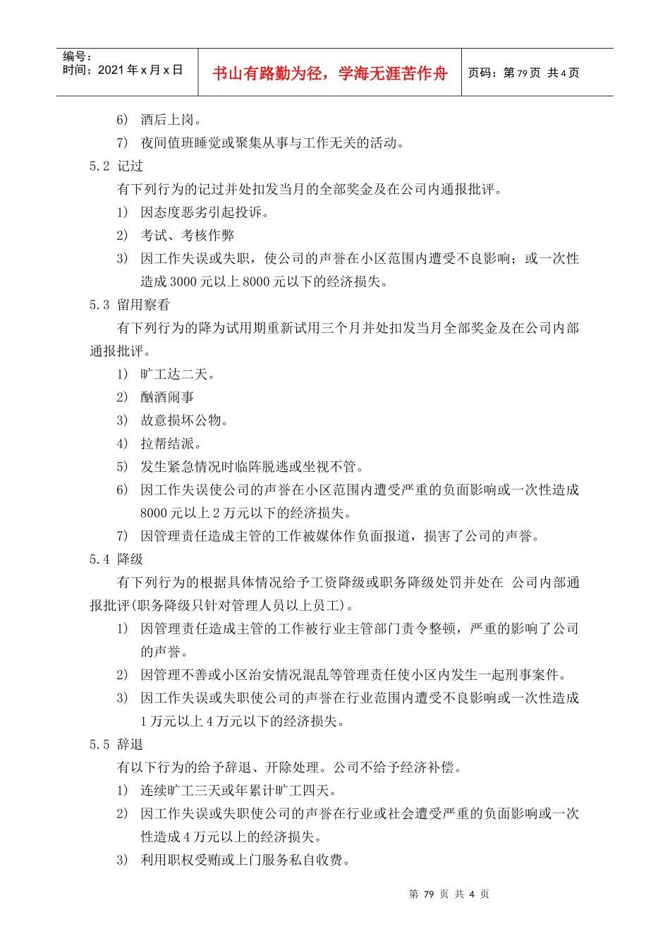 人力资源-2022WDWY-WI-MM5102物业员工奖罚管理规定77-80_第3页