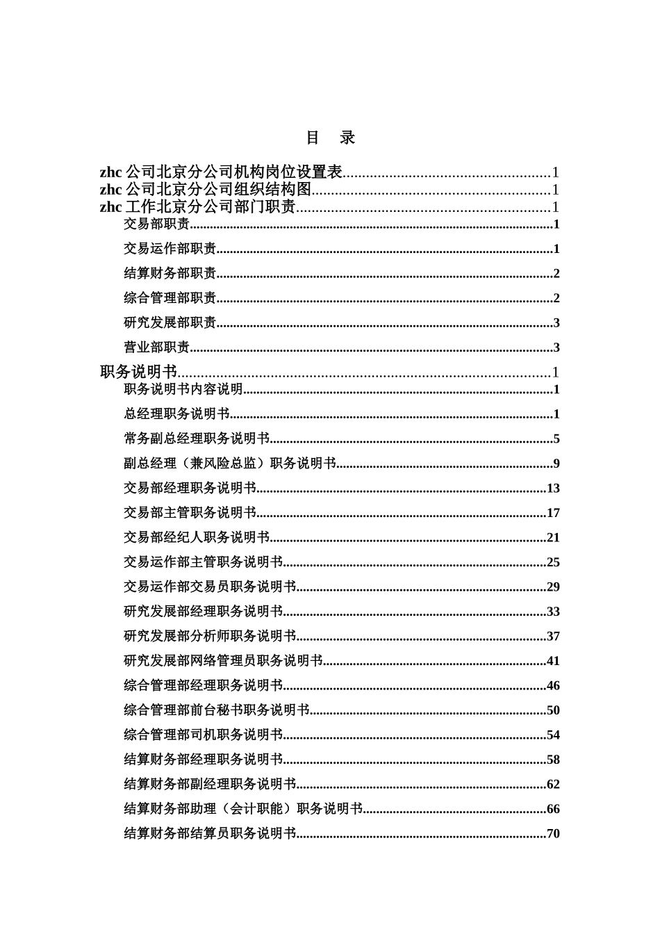 北京某某分公司岗位描述体系_第2页