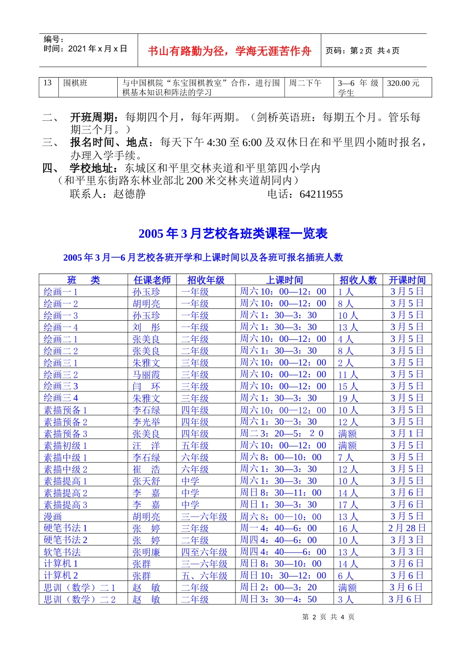 北京市东城区艺苑培训学校_第2页