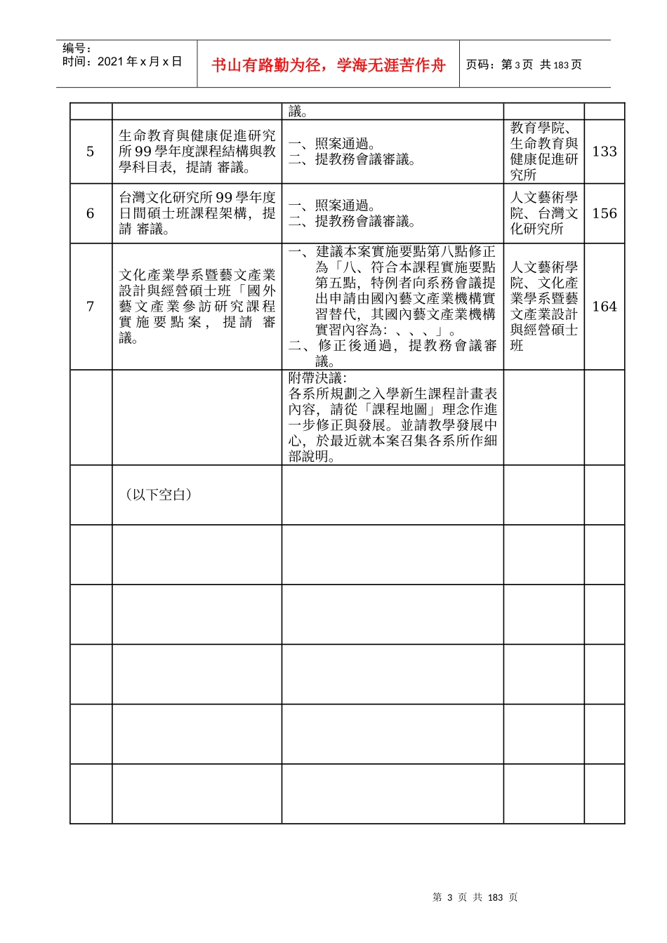国立台北教育大学98学年度第2学期第2次课程委员会议纪..._第3页