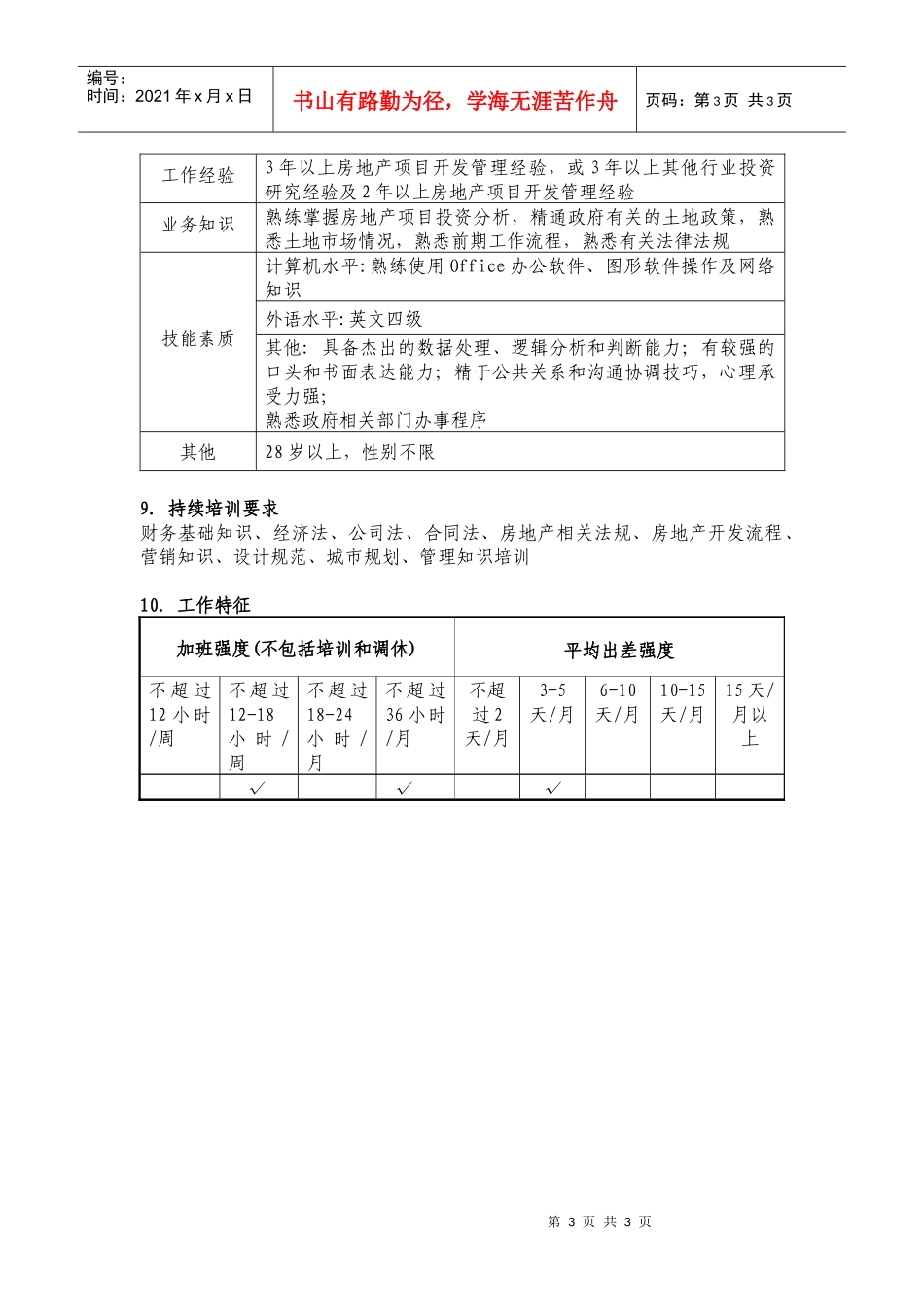 人力资源-20220931职务说明书参考模板a_第3页