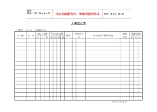 【精】人事登记表