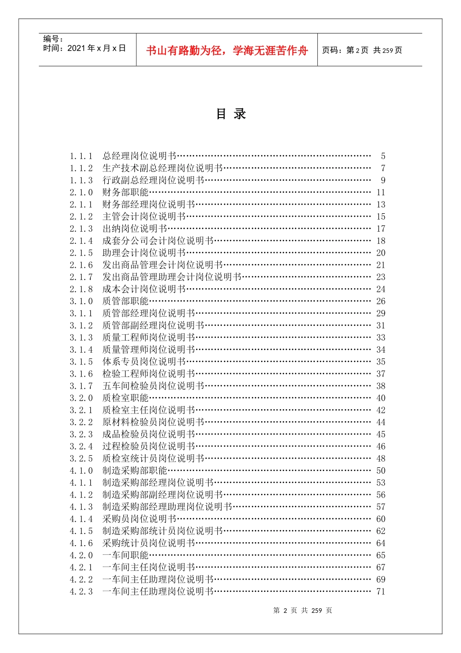 公司部门职能及岗位说明书_第2页