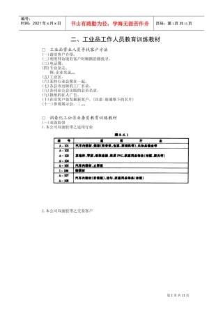 工业品工作人员教育训练课件