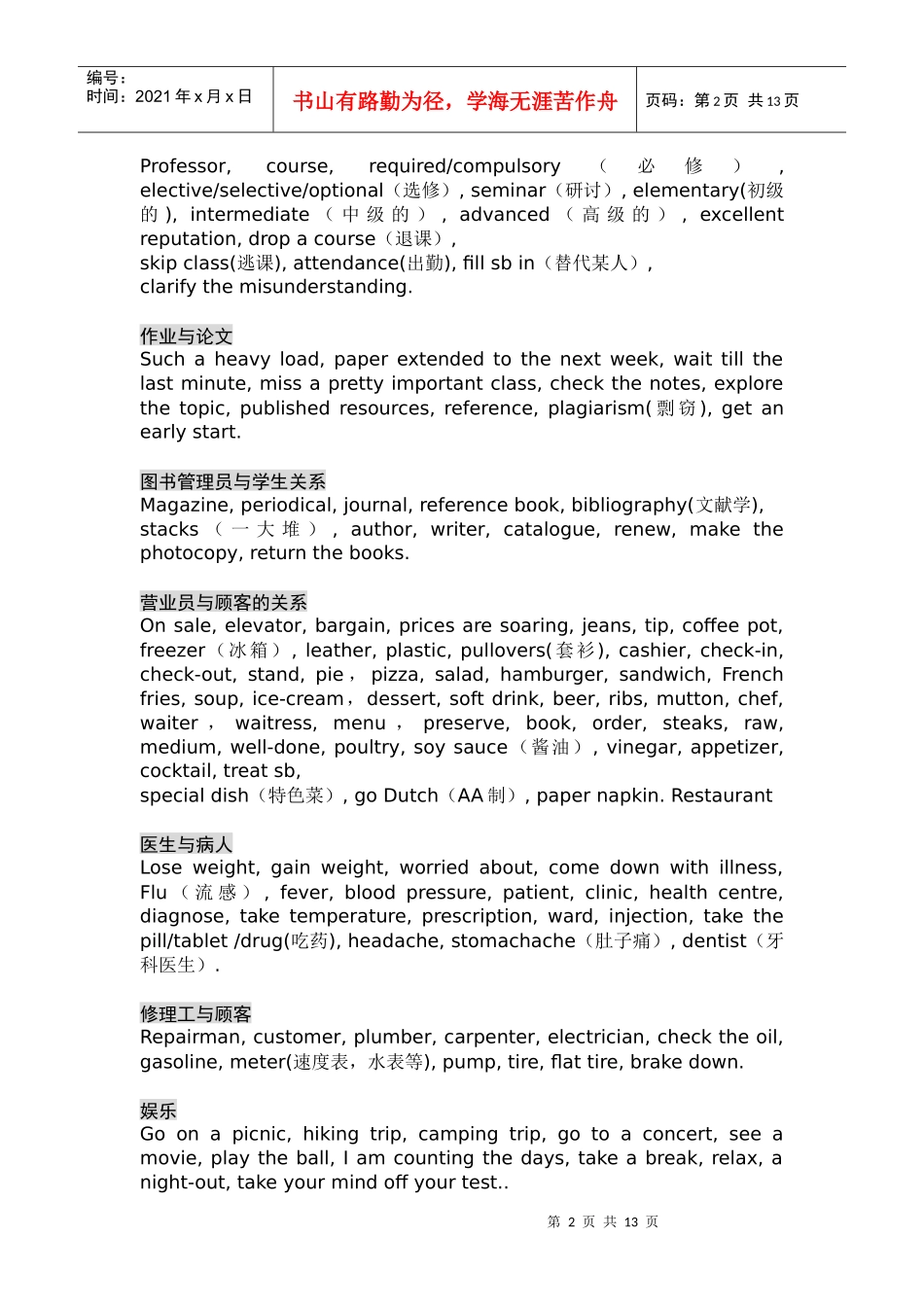人力资源-2022aeqpujf英_语学习_英语四级听力高频词汇1_必备_第2页