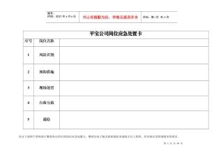 岗位应急处置卡