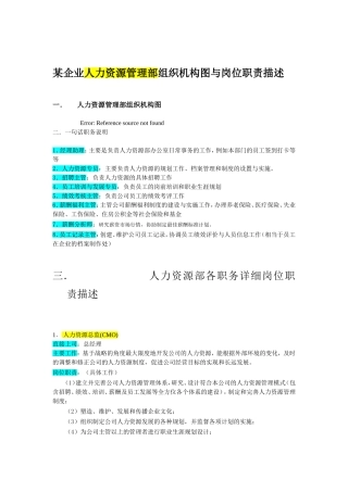 人力资源管理部