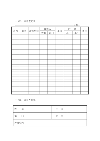 人事行政管理专用表格