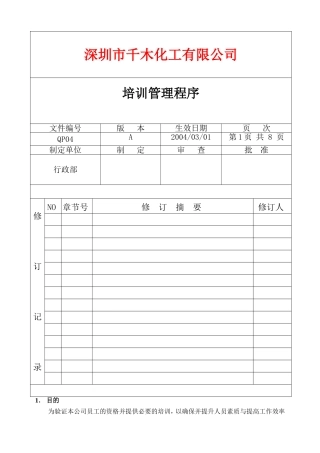 人力资源-2022QP培训管理程序