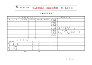 人事部门月报表1