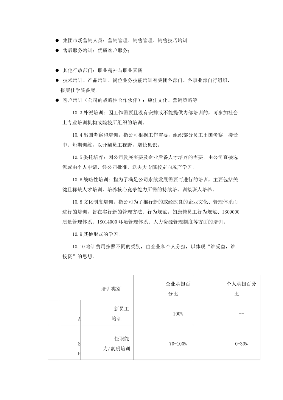 xx集团股份有限公司员工培训管理法(doc 26)_第3页