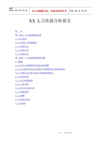 XX人力资源分析报告(doc17)