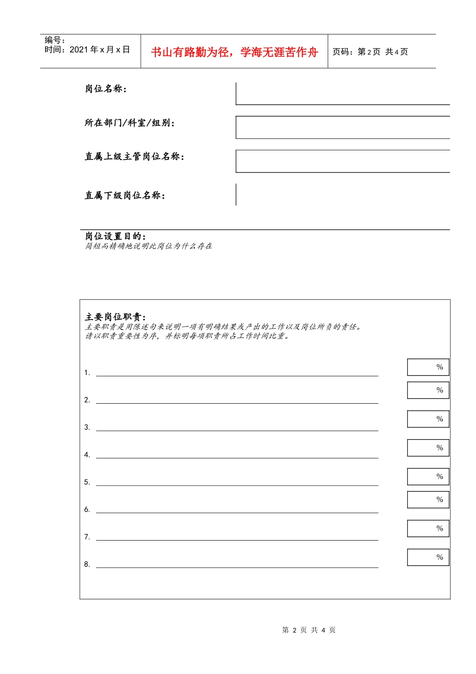 岗位描述书模板分析_第2页