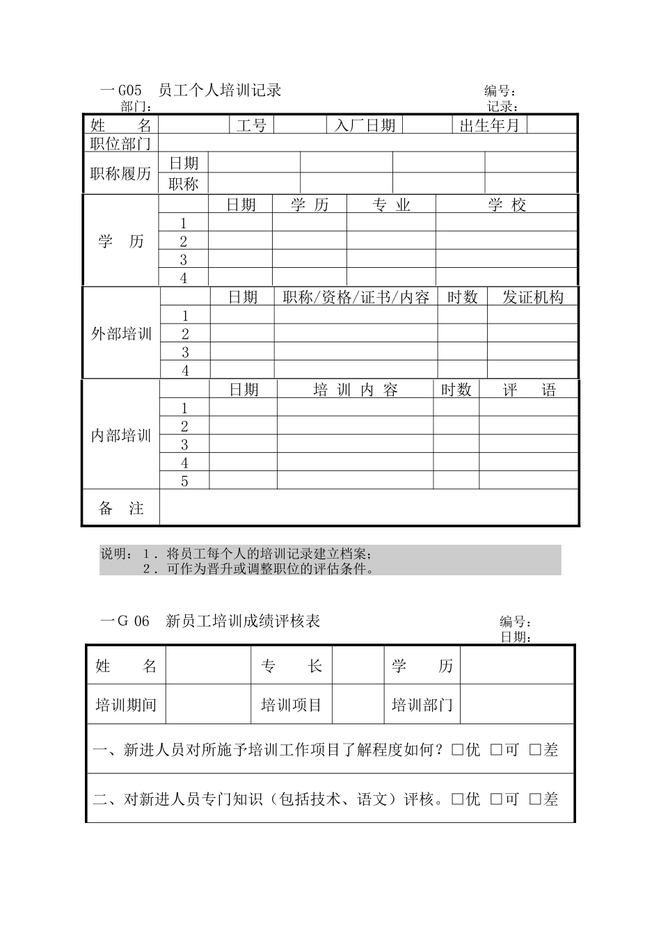 员工培训管理表格_第3页