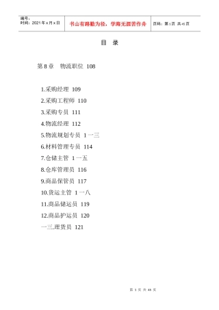 公司职位说明书范本大全