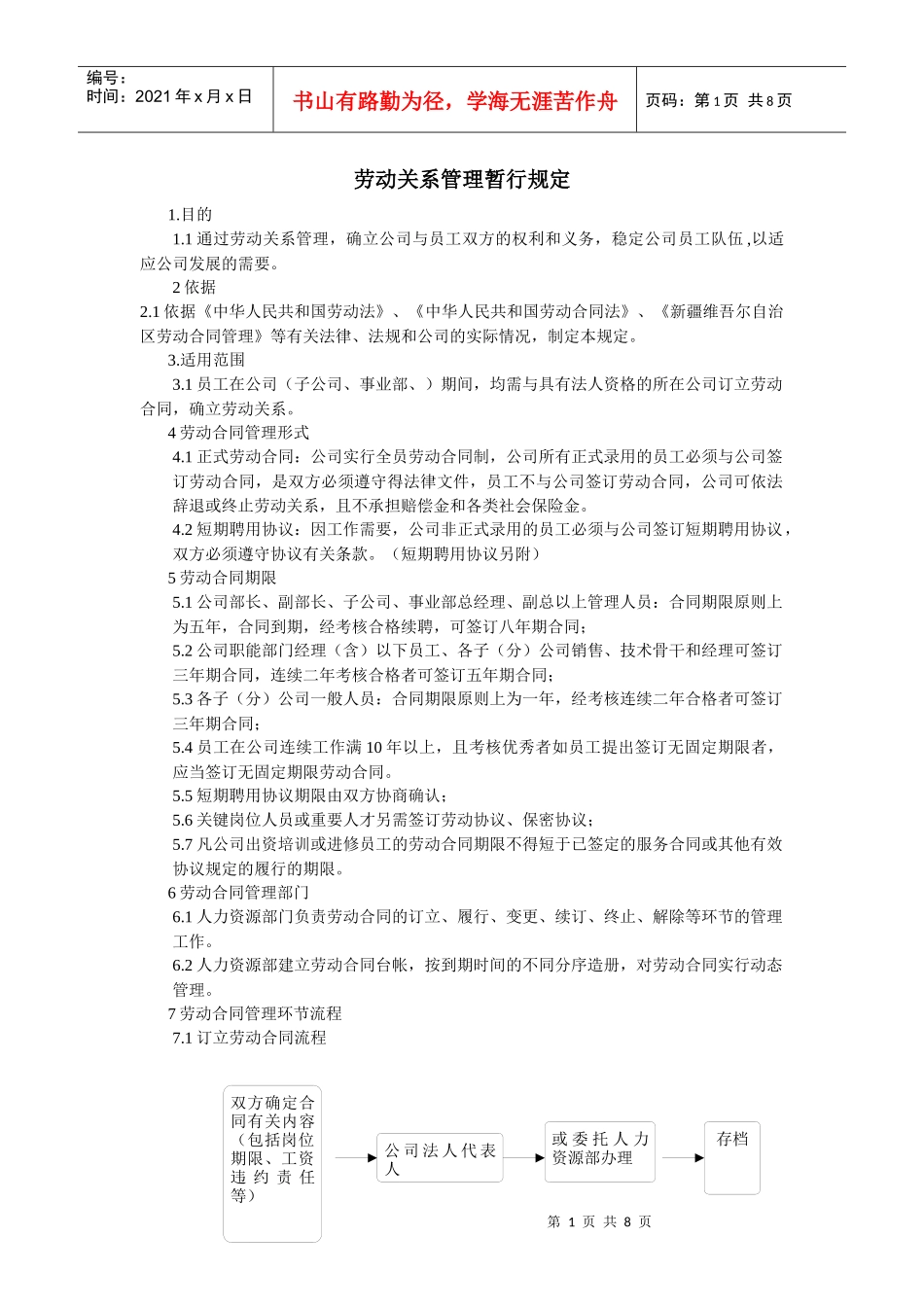 劳动关系管理暂行规定_第1页