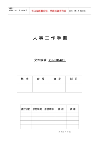 人力资源-2022QS-HR001人事工作手冊