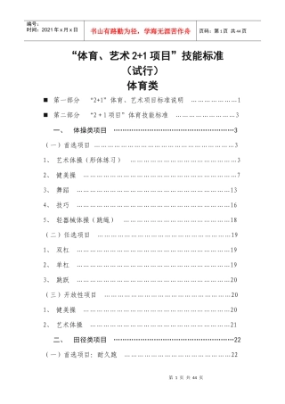 体育艺术21考核标准(体育类)