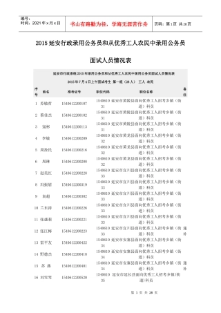 XXXX延安行政录用公务员和从优秀工人农民中录用公务员