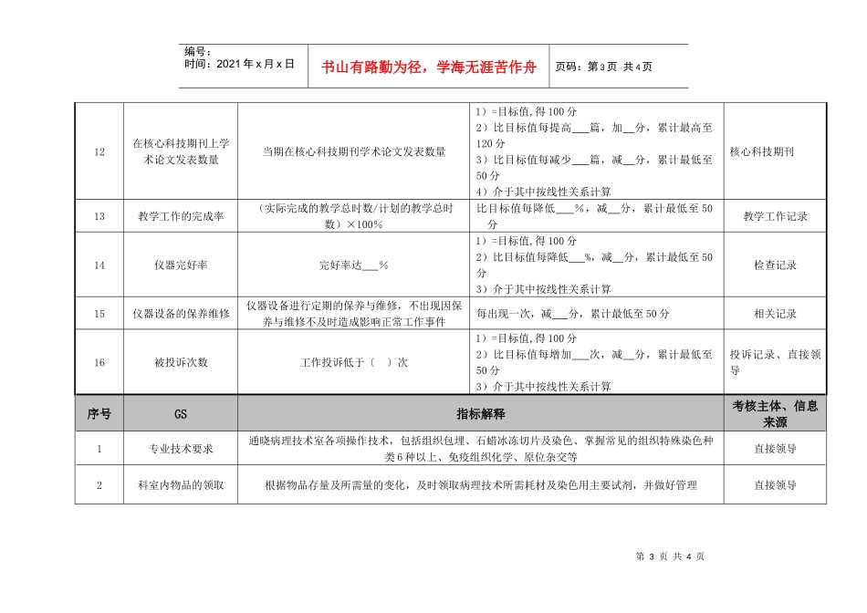 医院病理科技师绩效考核指标_第3页