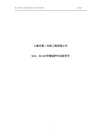 人力资源-2022SZ2：ZZ-10环境保护作业指导书