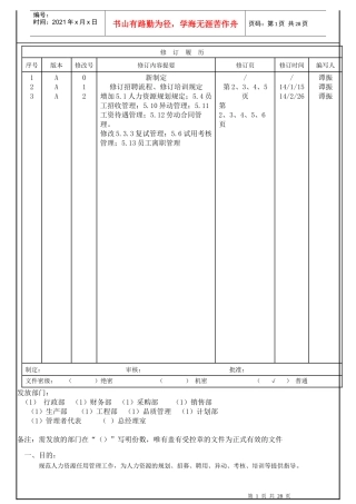 人力资源及社会责任控制程序