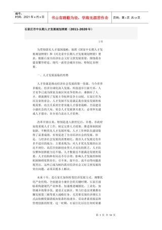 人力资源-202219石家庄市中长期人才发展规划纲要