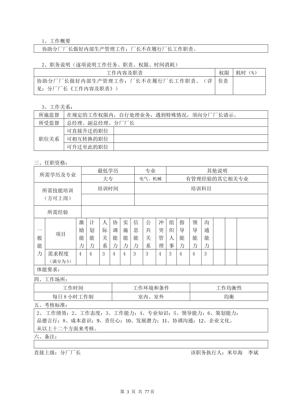 动力分厂岗位描述及任职要求41g_第3页