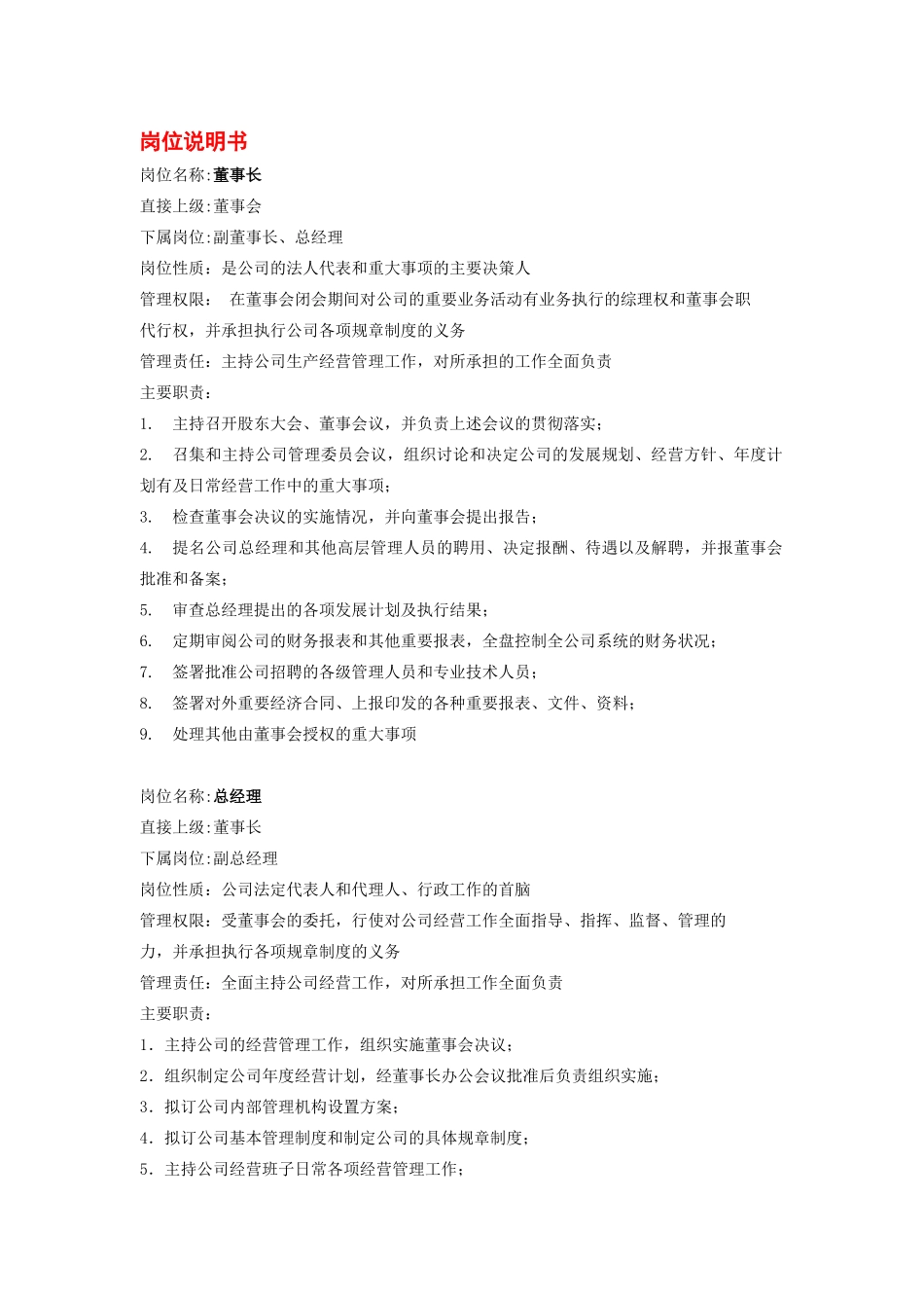 人力资源-202250个岗位岗位说明书_第1页