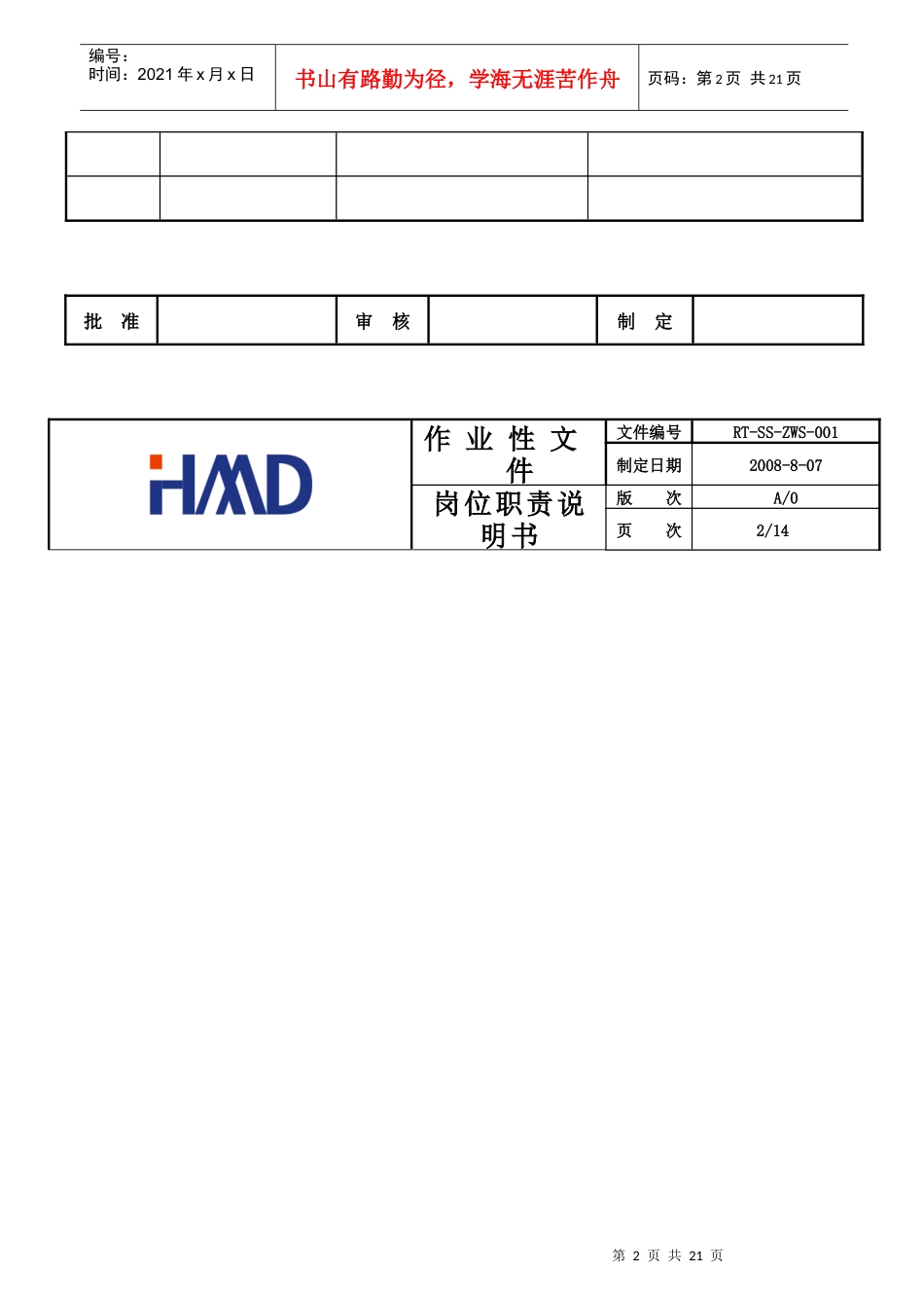 喷涂岗位职责说明书_第2页