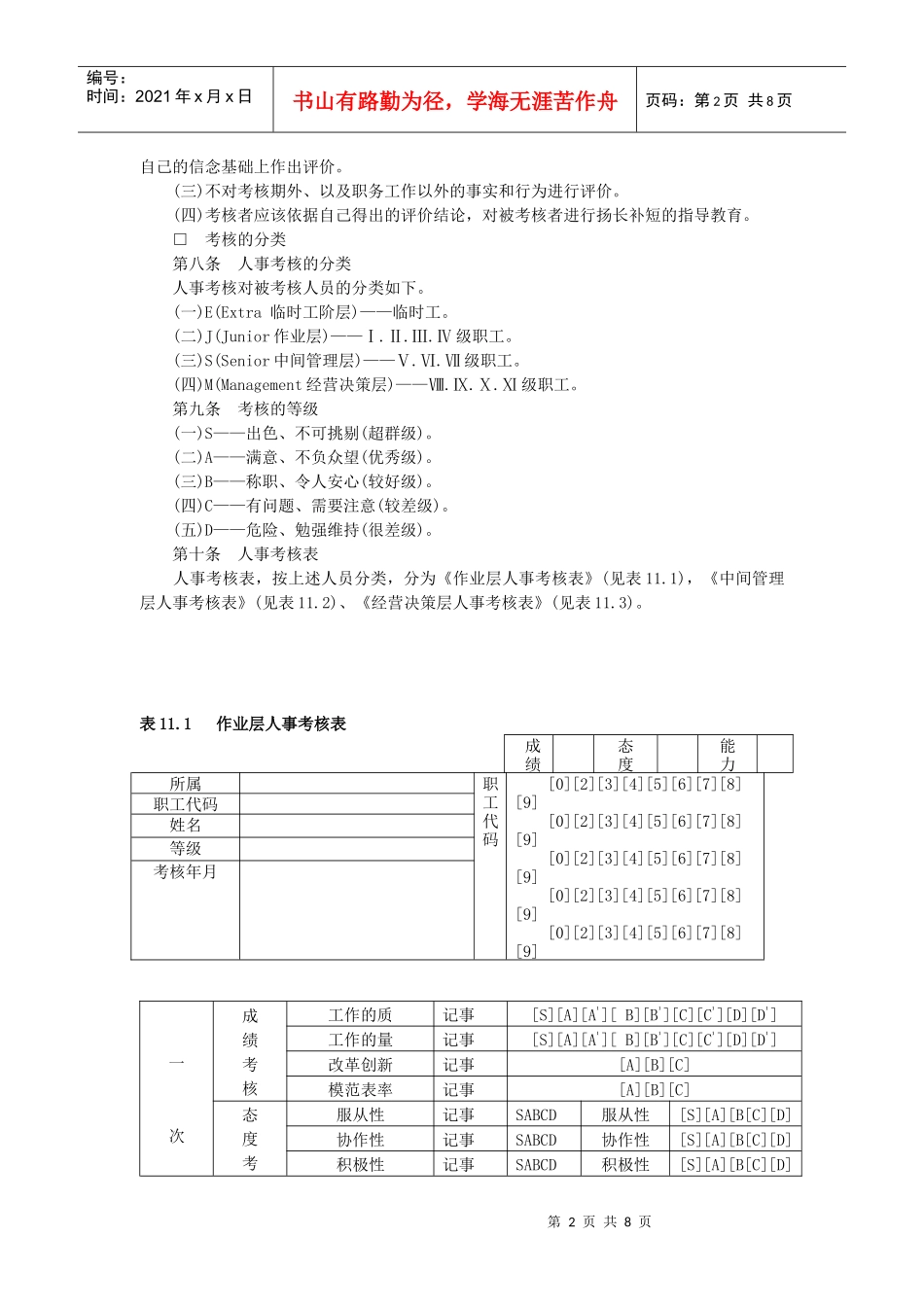 人事考核制度（一）_第2页