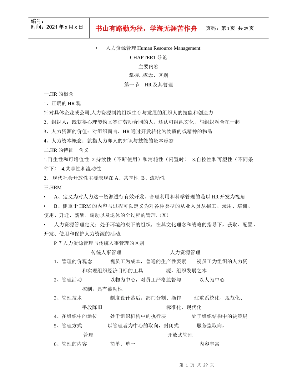 人力资源-2022XXXX年上海HRM人才中介师_第1页